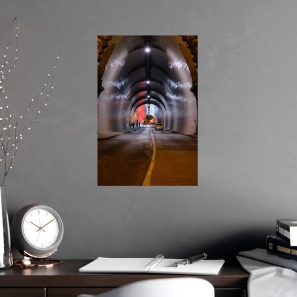 A picture of a tunnel with a person in it.