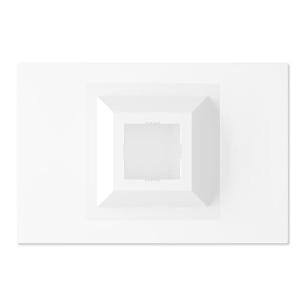 A white square on top of a white surface.