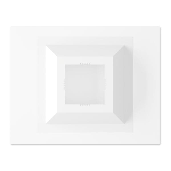 A square shaped white object with no background.