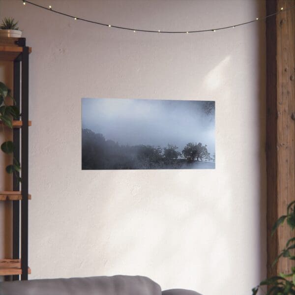 A picture of the sky hanging on the wall.