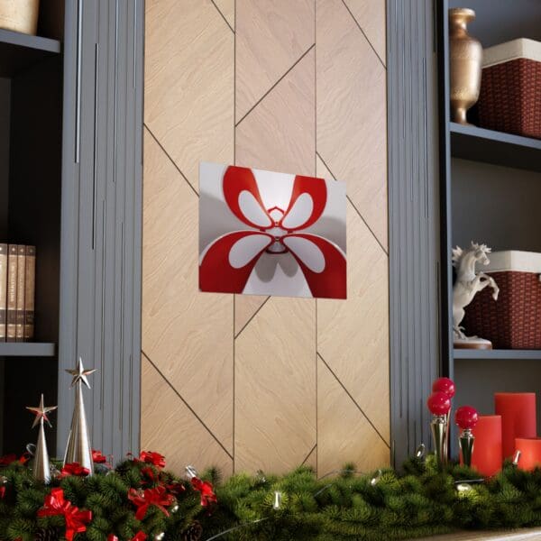 A fireplace mantle with christmas decorations and candles.