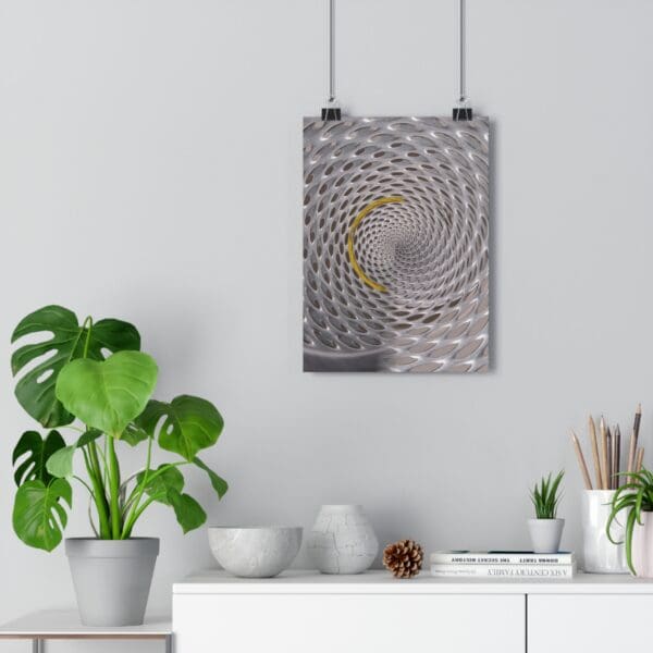 A white table with plants and a plant on it