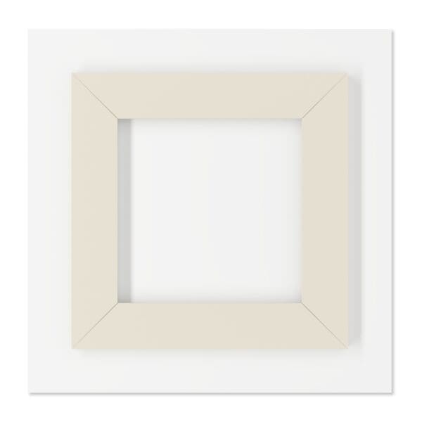 A square picture frame with a white border.